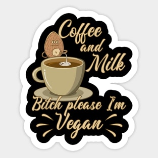 Vegan Vaganer Almond Milk Organic Milk Coffee Sticker